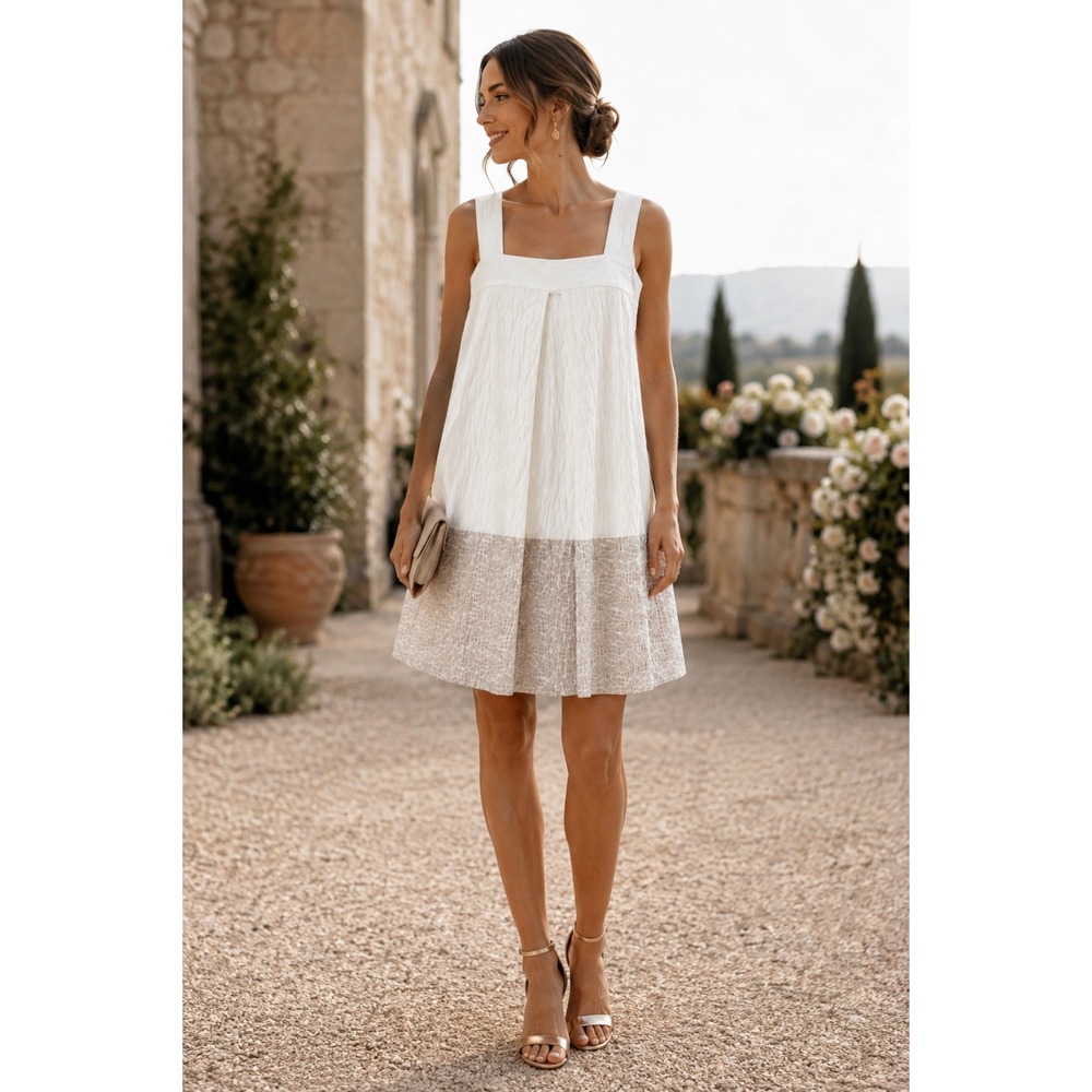 MILLY Brocade Shift Dress A-line Daisy Hem Size 4 Resort Bride Events Preppy USA